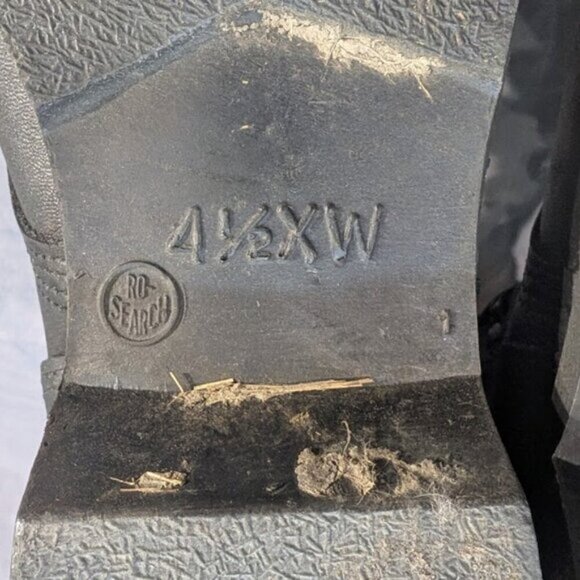 Black Leather Military Combat Lace Up Boots Size 4.5 - Picture 11 of 11